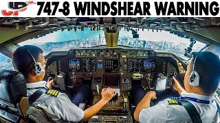 COCKPIT BOEING 7478 Windshear Warning at Chicago OHare [upl. by Aimar]