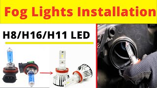 How to Install Replace Change Remove H8 H16 H11 LED Fog Lights Bulbs [upl. by Swetiana]