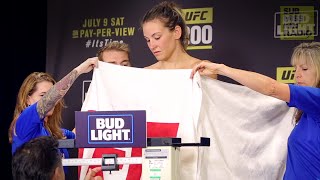 UFC 200 WeighIns Miesha Tates Tense Moment [upl. by Holmes589]