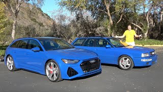 2021 Audi RS6 Avant vs 1994 Audi RS2 Avant 25 Years of Fast Wagons [upl. by Hobie]