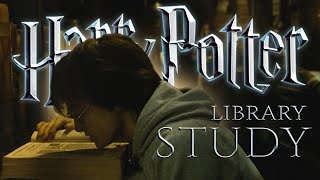 Youre in the Hogwarts Library w Harry Ron amp Hermione ​📚 Heavy Study Session ⋄ Animated Ambience [upl. by Nosidda]