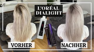 Gelber Ansatz Haare abmattieren  LOréal Dialight [upl. by Akimad]