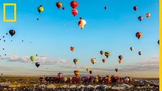 Colorido TIMELAPSE de GLOBOS AEROSTÁTICOS en ALBUQUERQUE  NatGeo en Español [upl. by Sonnie]