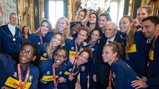 Mattarella incontra la Nazionale italiana di pallavolo femminile [upl. by Attenyt352]