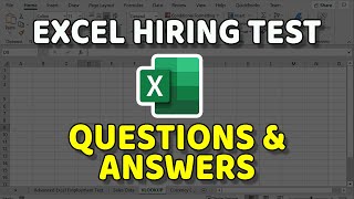 Excel Hiring Test Questions and Answers [upl. by Neelear]