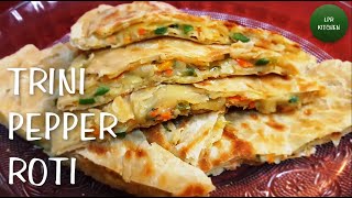 PEPPER ROTI  How to Make Pepper Roti  Trini Food Recipe [upl. by Enomrej]