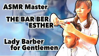 Woman ASMR Barber Esther  The Barber with Nick [upl. by Groome514]