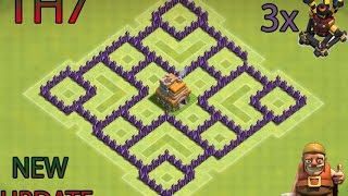 CLASH OF CLANS TH7 FARMING BASE BEST TOWN HALL 7 DEFENSE WITH 3x AIR DEFENSES [upl. by Gabie]