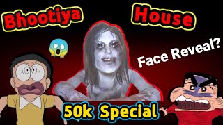 50k Special horror game 😱 Bhootiya House 😨 Horror Shinchan  Horror Doraemon  Face reveal [upl. by Anneirb]