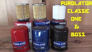 Purolator Classic  Purolator One  Purolator Boss Oil Filter Review  Purolator Oil Filters [upl. by Murial]