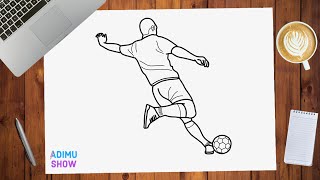 How To Draw A Football Player  step by step tutorial [upl. by Abla]