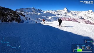 Zermatt Matterhorn Ski Run Hohtälli  Zermatt [upl. by Ytissac592]