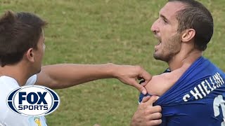 Luis Suarez Bites Italian Player At World Cup  TheBuzzeronFOX [upl. by Ahsoik]