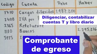 Contabilizar y Diligenciar un COMPROBANTE DE EGRESO [upl. by Yreffeg708]