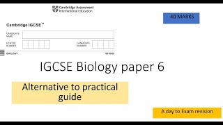 IGCSE BIOLOGY Paper 6 Alternative to practical [upl. by Lyell]