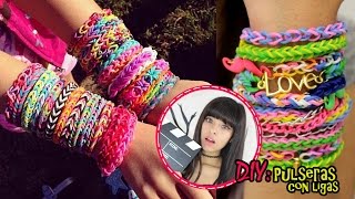 DIY Pulseras con ligas  Akari Beauty [upl. by Serdna]