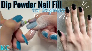 HOW TO Dip Powder Nail Fill In For Beginners  Nail Rebalance With Dip Powder  EFiling Nails [upl. by Pascasia157]