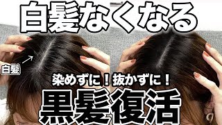 【白髪改善】超簡単な白髪対策！染めない！抜かない！黒髪復活！ [upl. by Odelet]