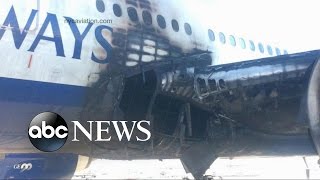 British Airways Jet Bursts Into Flames at Las Vegas Airport [upl. by Goth223]