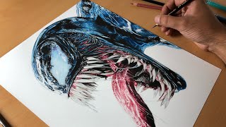 Drawing Venom Tom Hardy  Timelapse  Artology [upl. by Arerrac]