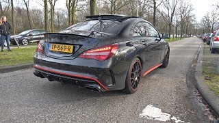 MercedesAMG CLA45 with Custom Catless Downpipe REVS amp LAUNCH CONTROL [upl. by Enoitna]