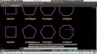 How to Draw Pentagons Hexagons amp Octagons Using the Polygon Command in AutoCAD [upl. by Lieberman]