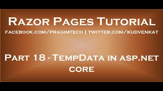 TempData in ASP NET Core [upl. by Christiansen]