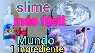 como hacer SLIME FACIL 1 INGREDIENTE con pegamento transparente [upl. by Nomal]