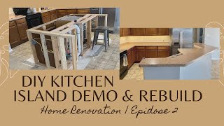 KITCHEN ISLAND DEMO amp REBUILD  Home Reno Ep 2 [upl. by Alhan]