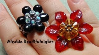 Briolette Flower Beaded Ring amp Pendant Tutorial [upl. by Etteloc]