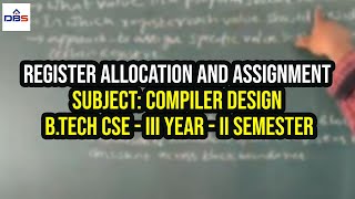 Register Allocation and Assignment  Code Generation and Optimization  Compiler Design  CSE  DBS [upl. by Meid]