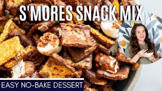 NoBake Smores Snack Mix Recipe [upl. by Maxim]