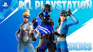 All PLAYSTATION Exclusive Skins Every Playstation Skin  Fortnite Battle Royale [upl. by Worlock]