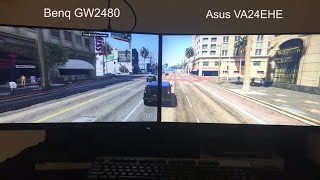 Asus VA24EHE vs BenQ GW2480 Gaming Test  GTA 5 [upl. by Misha]