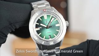 Zelos Swordfish 40mm TI Emerald Green [upl. by Blount]