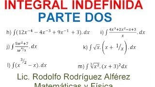 2 INTEGRAL INDEFINIDA CÁLCULO INTEGRAL [upl. by Ayna]