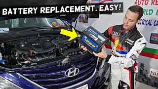 HOW TO REPLACE CAR BATTERY ON HYUNDAI [upl. by Santana]