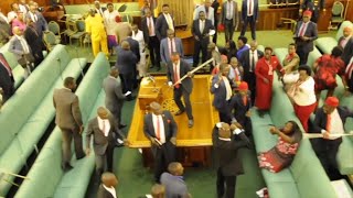 Ugandan MPs fight in parliament for second day over presidential age limit [upl. by Marcell]