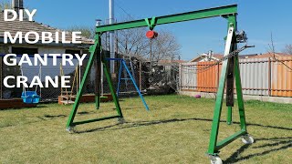 Homemade mobile gantry crane [upl. by Hoj]