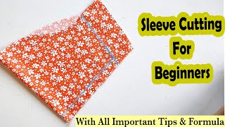 Sleeve Cutting For Beginners  Important Tips with Formula  English Subtitles  Stitch By Stitch [upl. by Windsor]