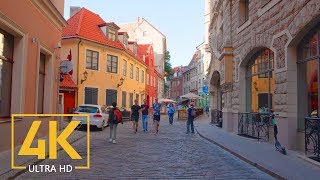 Streets of Riga Latvia  4K City Walking Tour with City Sounds [upl. by Vaughn790]