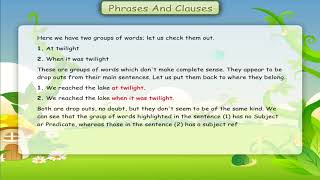 PHRASES AND CLAUSES class7 [upl. by Euginom]