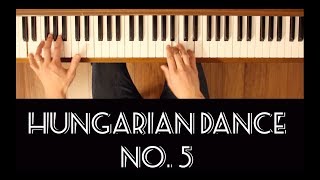 Hungarian Dance No 5 Classical Late Easy Piano Tutorial [upl. by Eniroc]