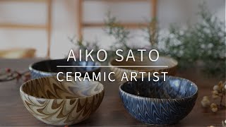 Elegant Nerikomi tablewear  陶芸家 佐藤愛子 工房 楷 Potter Aiko Sato studio kai SetoJapan [upl. by Notserc302]