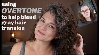 Using Overtone to help blend my gray hair transition grayhairtransition [upl. by Aicelef]