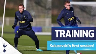 Dejan Kulusevskis FIRST Spurs training session [upl. by Nairoc104]