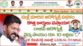 Rajiv Aarogyasri Latest Update Telangana  GOMsNo 191  Health Card  రాజీవ్ ఆరోగ్యశ్రీ [upl. by Pansie]