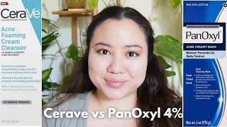 PanOxyl vs Cerave Benzoyl Peroxide 4 Cleanser [upl. by Graehl790]