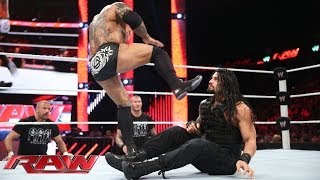 Roman Reigns vs Batista Raw May 12 2014 [upl. by Ytrebil]