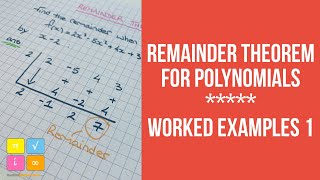 Remainder Theorem for Polynomials  Examples 1 [upl. by Steere]